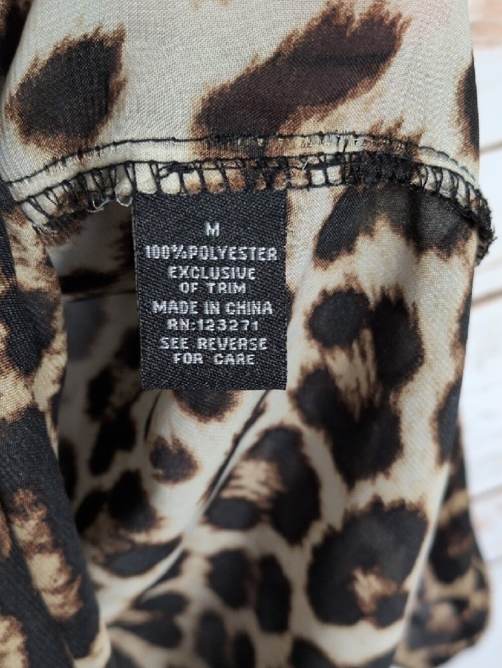 Wishful Park Leopard Print Button-Front Blouse - Black & Tan - Picture 4 of 6